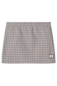 Douuod Kids Checked Logo Patch Skirt