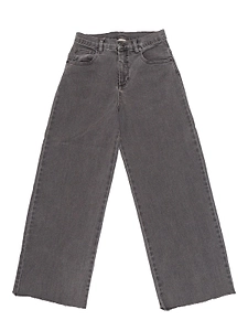 Douuod Kids Logo Patch Frayed Hem Jeans