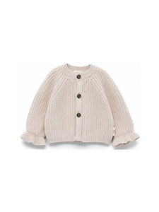 Douuod Kids Ruffle-Cuff Long Sleeved Cardigan