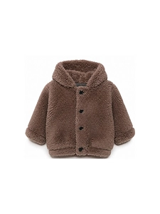 Douuod Kids Single-Breasted Hooded Coat