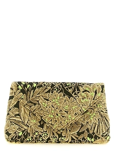 Pattern-Jacquard Envelope Clutch Bag
