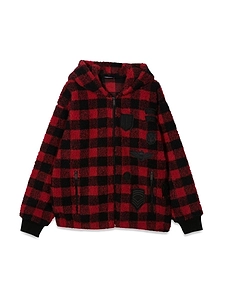 Dsquared2 Kids Checked Faux-Shearling Hooded Jacket