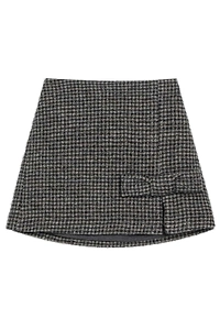 Douuod Kids Bow Detailed Checked Skirt