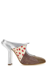 Dries Van Noten Printed Patchwork Heeled Mules