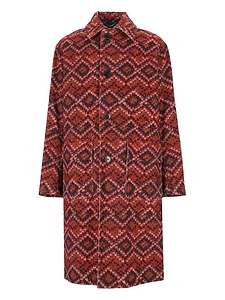 Dries Van Noten Geometric Pattern Long Coat