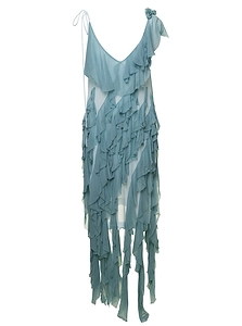 Dries Van Noten Ruffle Embellished Asymmetric Slip Dress