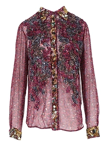 Dries Van Noten Sequin Embellished Ruffled Shirt