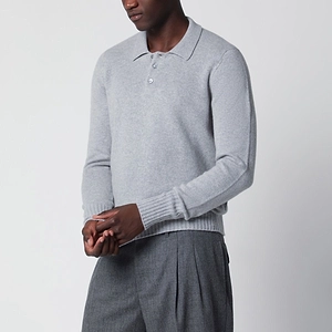 Drumohr Fine Knit Long Sleeve Polo Shirt