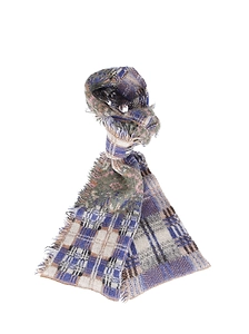 Dries Van Noten Teepee Checked Fringed Scarf
