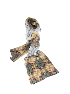 Teepee Plaid Fringe Scarf