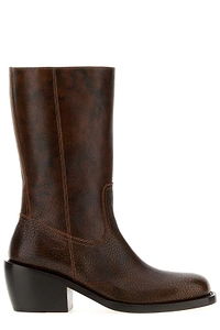 Dries Van Noten Textured Block Heel Boots