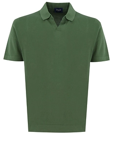 Drumohr Open Collar Short Sleeve Polo Shirt