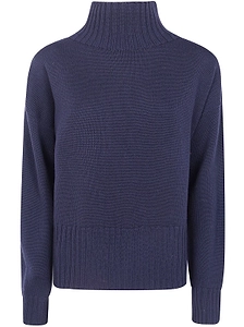 Drumohr Oversized Mock-Neck Knitted Sweater