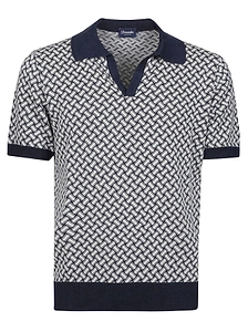 Drumohr Razor Blade Pattern Polo Shirt