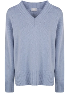 Drumohr Oversized V-Neck Knitted Sweater