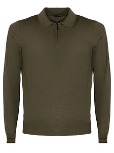 Drumohr Zip Long-Sleeve Polo Shirt