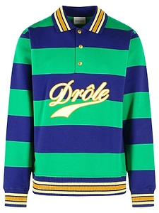 DrÔLe De Monsieur Logo Striped Polo Shirt