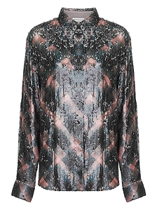 Dries Van Noten All-Over Patterned Button-Up Top