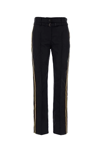 Dries Van Noten Belted Side-Stripe Pants