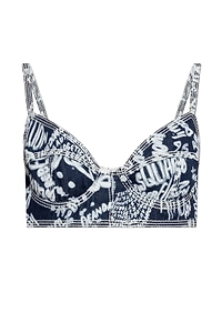 Dsquared2 Rebel Hibiscus Dark Flower Wash Tiki Bra