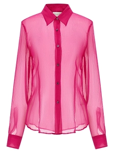 Dries Van Noten Cloudy Sheer Button-Up Shirt