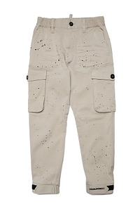 Dsquared2 Kids Button Detailed Logo Printed Pants