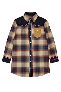 Checked Western Shirt Dress