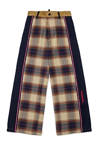 Dsquared2 Kids Contrast Panel Checked Pants