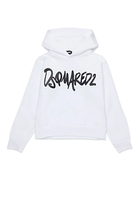 Dsquared2 Kids Glittered-Logo Straight Hem Hoodie
