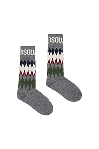 Dsquared2 Kids Intarsia Knit Stretch Socks