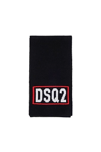 Dsquared2 Kids Logo Intarsia-Knit Finished-Edge Scarf