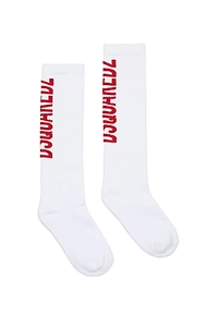 Dsquared2 Kids Logo Intarsia-Knit Long Socks