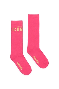 Dsquared2 Kids Logo Intarsia Ribbed-Knit Socks