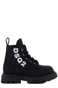 Dsquared2 Kids Logo Printed Lace-Up Boots