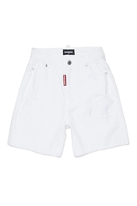 Dsquared2 Kids Logo Patch Raw Hem Shorts