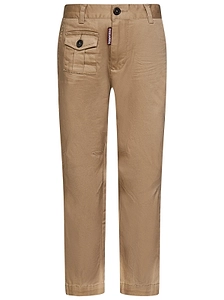 Dsquared2 Kids Logo-Tag Straight Leg Chino Trousers