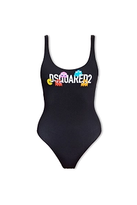 Dsquared2 X Pac Man Logo Printed One-Piece Swimsuit