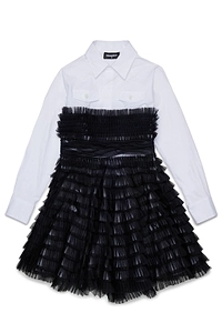 Dsquared2 Kids Pleated Panel Shirt Dress