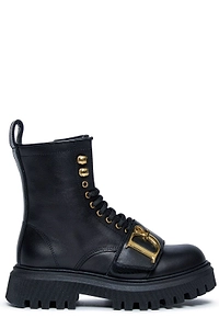 Round Toe Lace-Up Ankle Boots