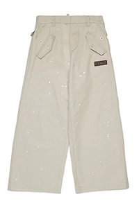 Dsquared2 Kids Splatter-Detailed Logo Patch Casual Trousers