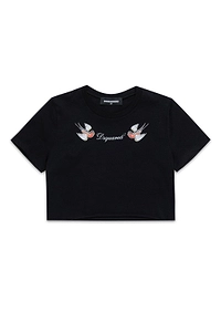 Dsquared2 Kids Vintage Effect Birds Print T-Shirt