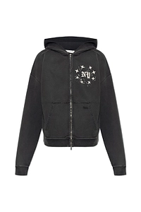 Star Print Zip-Up Hoodie