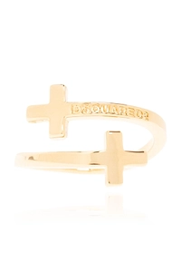 Dsquared2 Logo Debossed Cross Ring