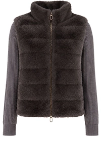 Duno Quilted Faux Fur Panel Jacket