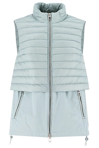 Duno Stand Up Collar Quilted Oversized Waistcoat