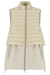 Duno Stand Up Collar Quilted Oversized Waistcoat