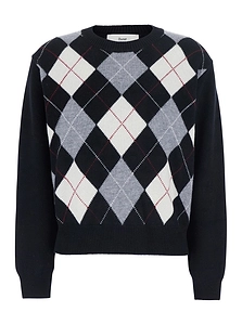 Dunst Argyle Crew Neck Knitted Sweater