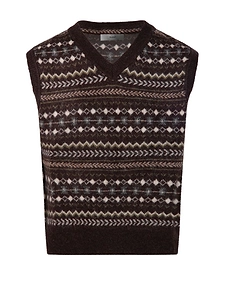 Dunst Fair Isle V-Neck Knit Vest