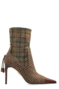 Dsquared2 Plaid Pointed-Heel Ankle Boots
