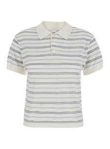 Dunst Striped Knit Polo Top